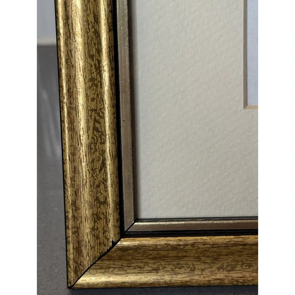 Lot of 2 Ornate Gold Toned Wood Picture Frame 8x10  GUC